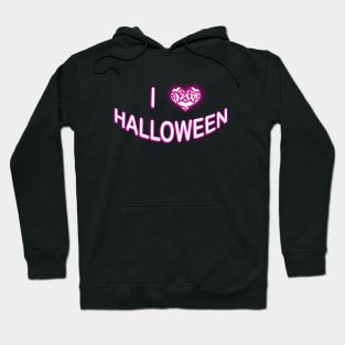 I Love Halloween (Batty Love Heart) Purple White Hoodie